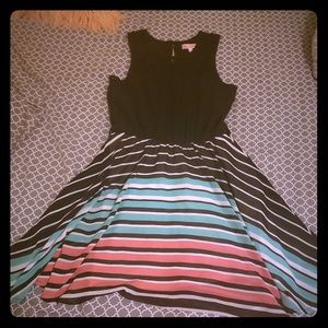 A  medium black striped dress